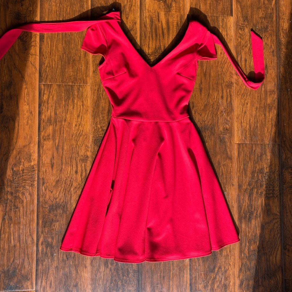 red mini dress